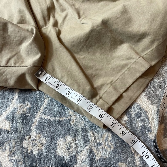 Lands' End Tan Flat Front Shorts Classic Style - Picture 2 of 4